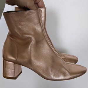 Topshop Soft Leather Rose Gold Boots GUC EU37